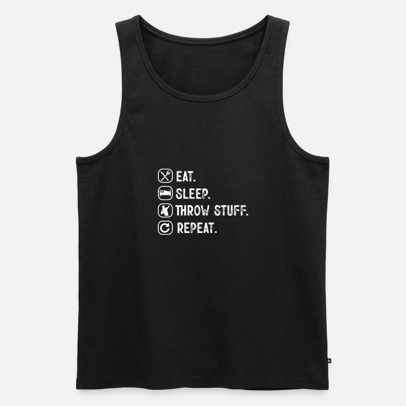 Kugelstoßen Werfen Leichtathletik - Männer Premium Bio Tank Top - Schwarz