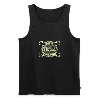 Kollegin Thessa - Männer Premium Bio Tank Top - Schwarz - Vorne - AI Model Male 178 light (178cm)