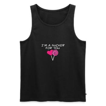 I'm A Sucker For You Valentine's Day Pun Matching - Männer Premium Bio Tank Top - Schwarz - Vorne - AI Model Male 178 light (178cm)