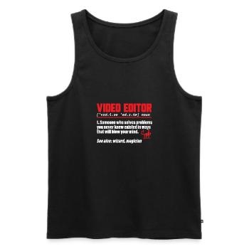 Video Editor Filmemacher Videofilmer - Männer Premium Bio Tank Top - Schwarz - Vorne - AI Model Male 178 light (178cm)