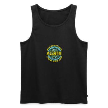 Alwin as a first name - Men's Premium Organic Tank Top - black - Front - AI Model Male 178 light (178cm)