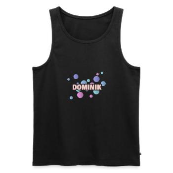 Geschenk für Dominik - Männer Premium Bio Tank Top - Schwarz - Vorne - AI Model Male 178 light (178cm)
