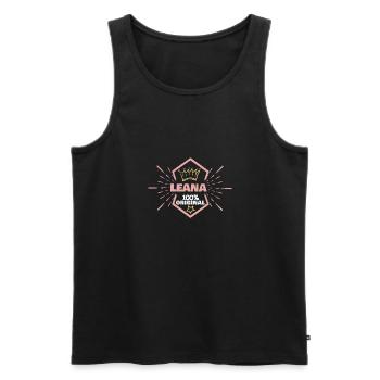 First name Leana - Men's Premium Organic Tank Top - black - Front - AI Model Male 178 light (178cm)