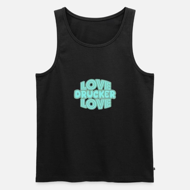 Drucker als Spruch - Männer Premium Bio Tank Top - Schwarz