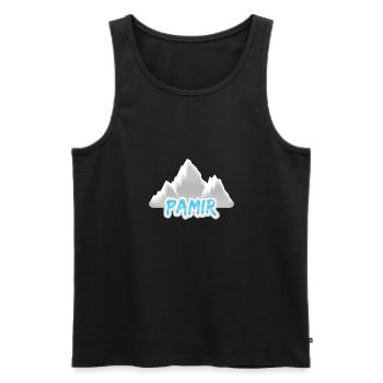 Mount Pamir - Men's Premium Organic Tank Top - black - Front - AI Model Male 178 light (178cm)
