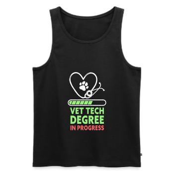 Vet Tech Degree In Progress Funny Veterinary - Männer Premium Bio Tank Top - Schwarz - Vorne - AI Model Male 178 light (178cm)
