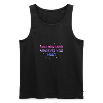 You Can Love Whoever You Want Bisexual LGBTQ Bi - Men's Premium Organic Tank Top - black - Front - Michal (187cm)