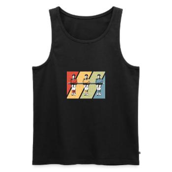 Vintage Table Soccer Lover Retro Foosball - Männer Premium Bio Tank Top - Schwarz - Vorne - Michal (187cm)