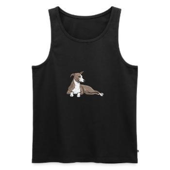 Italienischer Windspiel Windhund Hunde - Männer Premium Bio Tank Top - Schwarz - Vorne - AI Model Male 178 light (178cm)