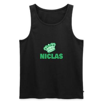 Geschenk für Niclas - Männer Premium Bio Tank Top - Schwarz - Vorne - Michal (187cm)