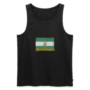Andalusien Flagge Iberische Halbinsel Sevilla - Männer Premium Bio Tank Top - Schwarz - Vorne - Michal (187cm)