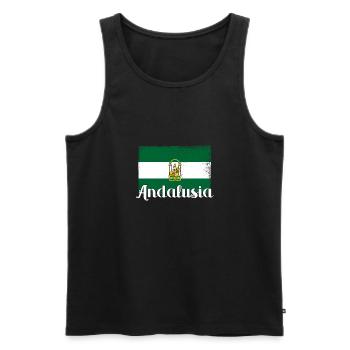 Andalusien Flagge Iberische Halbinsel Sevilla - Männer Premium Bio Tank Top - Schwarz - Vorne - Michal (187cm)