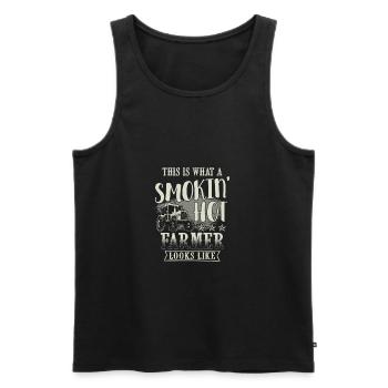 farmer smoking hot farmer - Männer Premium Bio Tank Top - Schwarz - Vorne - AI Model Male 178 light (178cm)