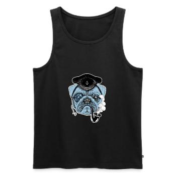 Mops-Seemann - Männer Premium Bio Tank Top - Schwarz - Vorne - AI Model Male 178 light (178cm)