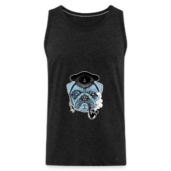 Pug Sailor - Débardeur bio Premium Homme - charbon - Devant - Alexander (188cm)