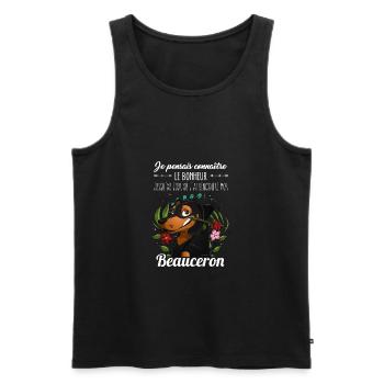 Le bonheur Beauceron - Débardeur bio Premium Homme - noir - Devant - Michal (187cm)