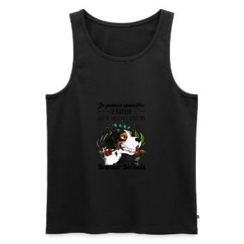 Le bonheur Bouvier Bernois - Débardeur bio Premium Homme - noir - Devant - Michal (187cm)