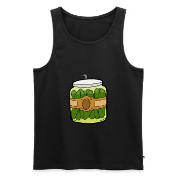 Pickled cucumbers glass gift idea - Men's Premium Organic Tank Top - black - Front - AI Model Male 178 light (178cm)