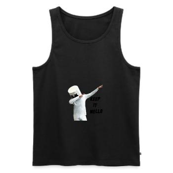 Keep it Mello - Männer Premium Bio Tank Top - Schwarz - Vorne - AI Model Male 178 light (178cm)