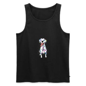 amant de chien chemise de chien dalmatien drôle - Débardeur bio Premium Homme - noir - Devant - Michal (187cm)