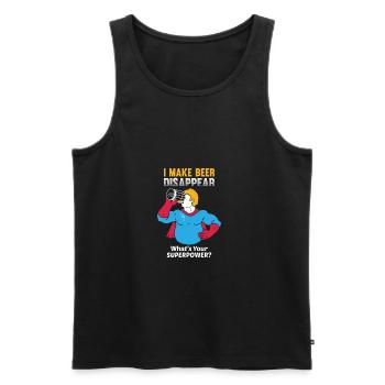 Drinking Drinking I Make Beer Disappear Gift - Men's Premium Organic Tank Top - black - Front - Michal (187cm)