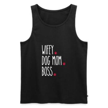 Wifey Dog Mom Boss - Männer Premium Bio Tank Top - Schwarz - Vorne - Michal (187cm)