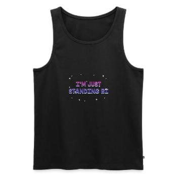 Je suis juste debout Bi Bisexuel Dictons Bi Fierté - Débardeur bio Premium Homme - noir - Devant - Michal (187cm)