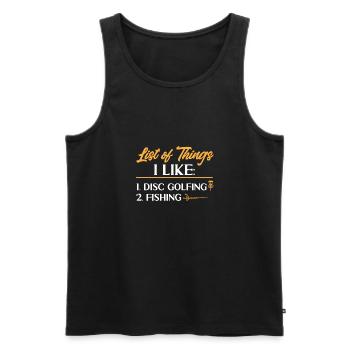 Discgolf Disc Golf Frisbee - Männer Premium Bio Tank Top - Schwarz - Vorne - Michal (187cm)