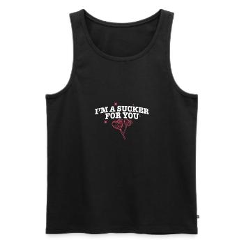 I'm A Sucker For You Funny Valentine's Quote - Men's Premium Organic Tank Top - black - Front - Michal (187cm)