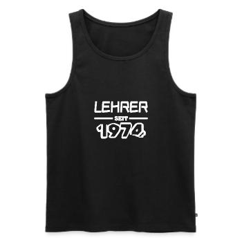 teacher 1974 - Men's Premium Organic Tank Top - black - Front - Michal (187cm)