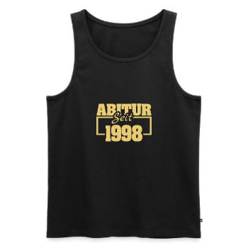 High school graduate 1998 - Men's Premium Organic Tank Top - black - Front - AI Model Male 178 light (178cm)