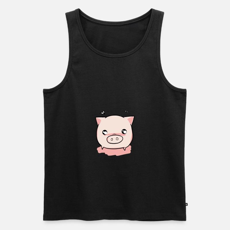 Schwein Ferkel - Männer Premium Bio Tank Top - Schwarz