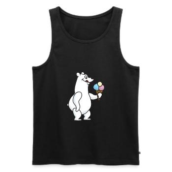 Eisbär Eiskrem Eiscreme Kugeleis Winter - Männer Premium Bio Tank Top - Schwarz - Vorne - AI Model Male 178 light (178cm)