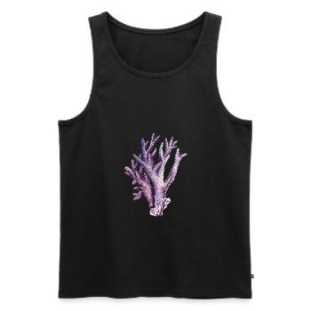 coral - Men's Premium Organic Tank Top - black - Front - AI Model Male 178 light (178cm)