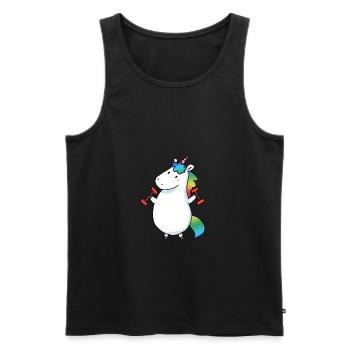Thick unicorn shirt - Men's Premium Organic Tank Top - black - Front - AI Model Male 178 light (178cm)