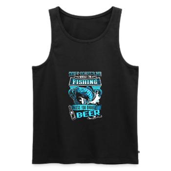 Pêcheur pêcheur pêcheur, pêche, poisson, cadeau - Débardeur bio Premium Homme - noir - Devant - Michal (187cm)