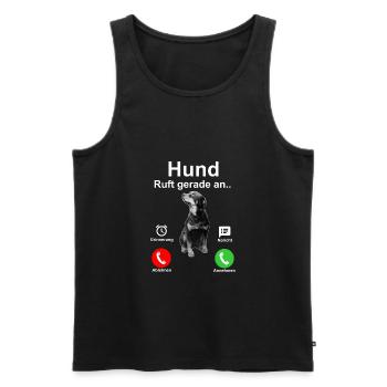 Dog call | Dog motif | gift - Men's Premium Organic Tank Top - black - Front - Michal (187cm)