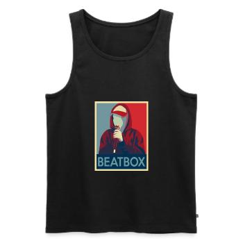 Beatbox - Männer Premium Bio Tank Top - Schwarz - Vorne - AI Model Male 178 light (178cm)