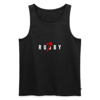 Rugby-Rugby-Spieler - Männer Premium Bio Tank Top - Schwarz - Vorne - AI Model Male 178 light (178cm)