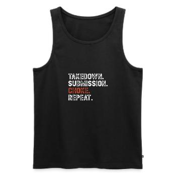 BJJ Brazilian Jiu-Jitsu - Men's Premium Organic Tank Top - black - Front - AI Model Male 178 light (178cm)