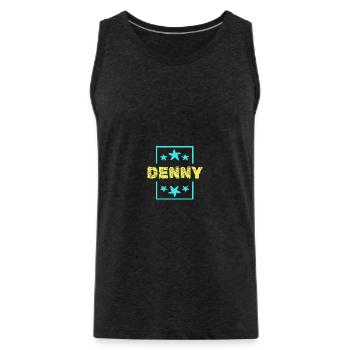 Denny Denny - Men's Premium Organic Tank Top - charcoal grey - Front - Alexander (188cm)