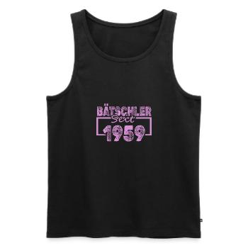 Jungeselle 1959 - Männer Premium Bio Tank Top - Schwarz - Vorne - Michal (187cm)