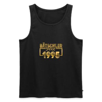 Single 1995 - Men's Premium Organic Tank Top - black - Front - AI Model Male 178 light (178cm)