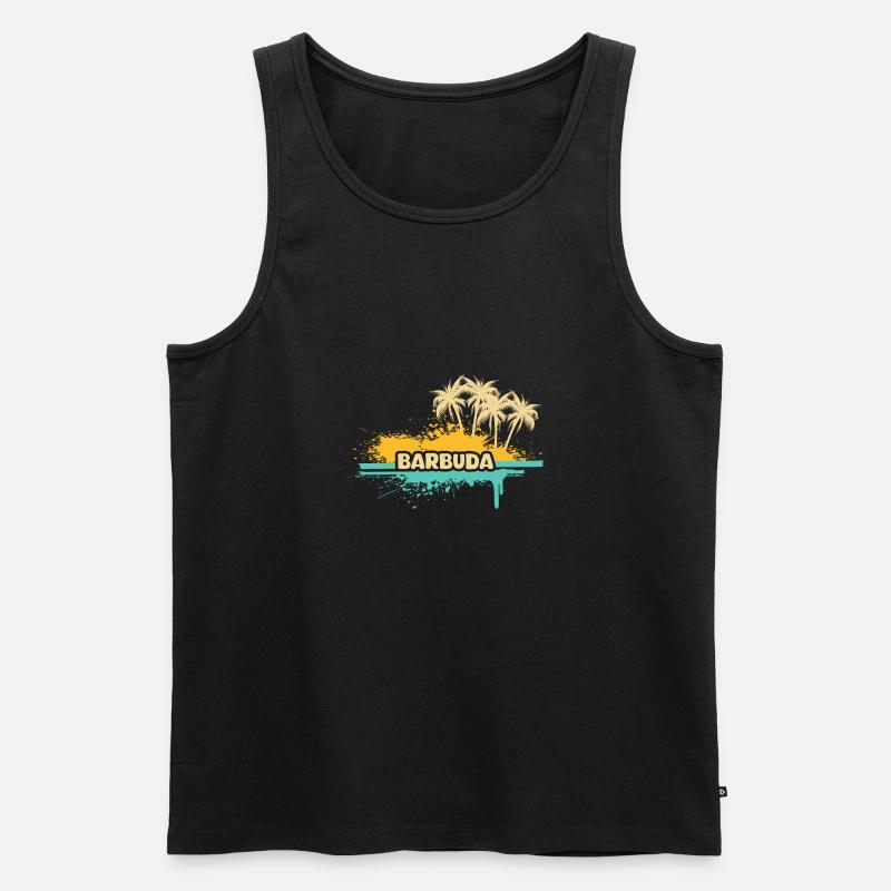 Urlaub Barbuda - Männer Premium Bio Tank Top - Schwarz
