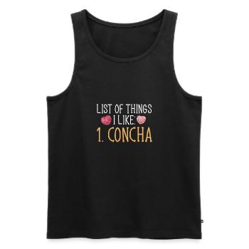 Concha Hispanic Mexican Pan Dulce - Men's Premium Organic Tank Top - black - Front - AI Model Male 178 light (178cm)