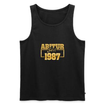 Pas d’école en 1987 - Débardeur bio Premium Homme - noir - Devant - AI Model Male 178 light (178cm)