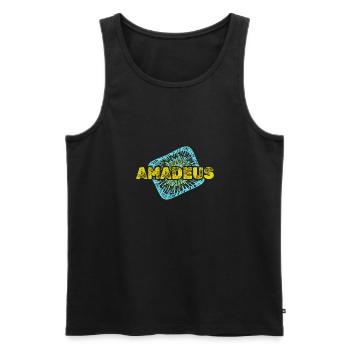 Leisure time Amadeus - Men's Premium Organic Tank Top - black - Front - AI Model Male 178 light (178cm)