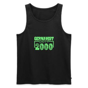 Studies 2000 - Men's Premium Organic Tank Top - black - Front - Michal (187cm)