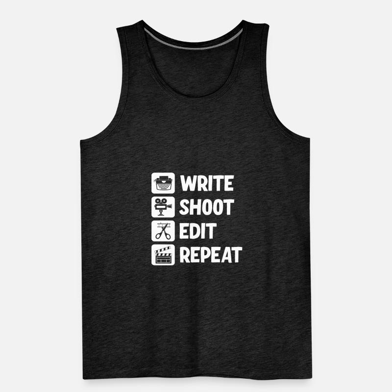 Write Shoot Edit Repeat Filmmaker Männer Premium Bio Tank Top