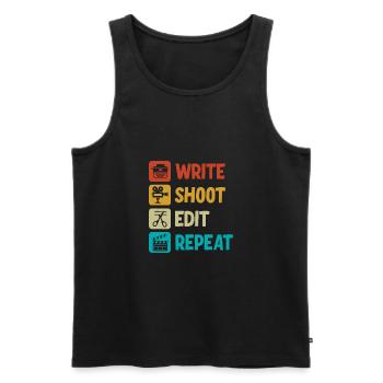Write Shoot Edit Repeat Filmmaker - Men's Premium Organic Tank Top - black - Front - Michal (187cm)